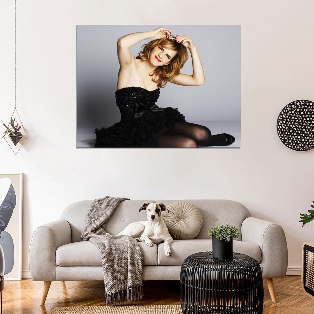Emma Watson Hot Actress Sexy Dress Cleavage Wall Art Print Poster