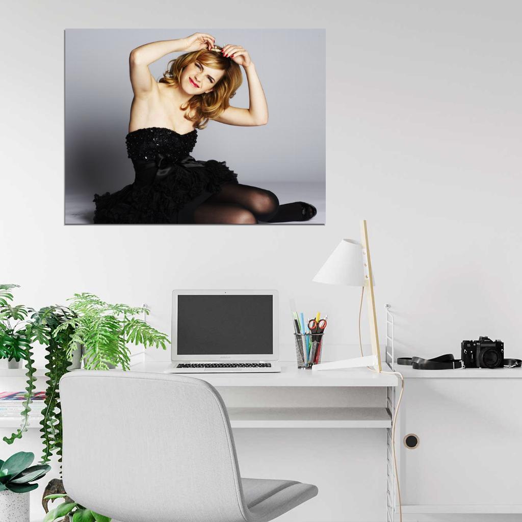 Emma Watson Hot Actress Sexy Dress Cleavage Wall Art Print Poster