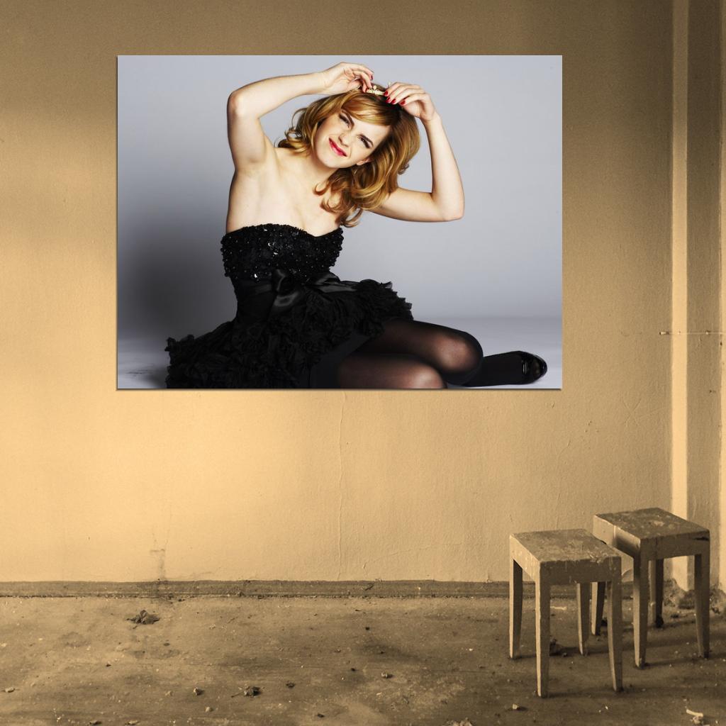 Emma Watson Hot Actress Sexy Dress Cleavage Wall Art Print Poster