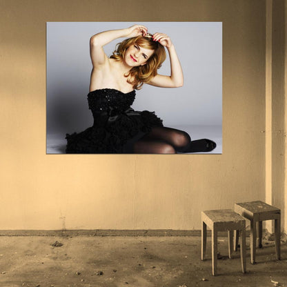 Emma Watson Hot Actress Sexy Dress Cleavage Wall Art Print Poster
