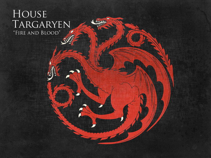 House Targaryen Logo Sigil Coat of Arms Game of Thrones Wall Art Print Poster