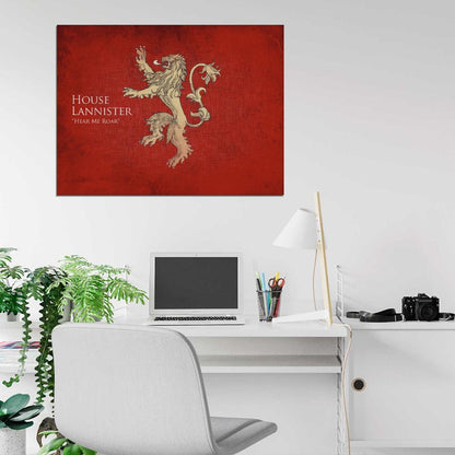 House Lannister Logo Sigil Coat of Arms Game of Thrones Wall Art Print Poster