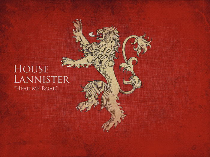 House Lannister Logo Sigil Coat of Arms Game of Thrones Wall Art Print Poster