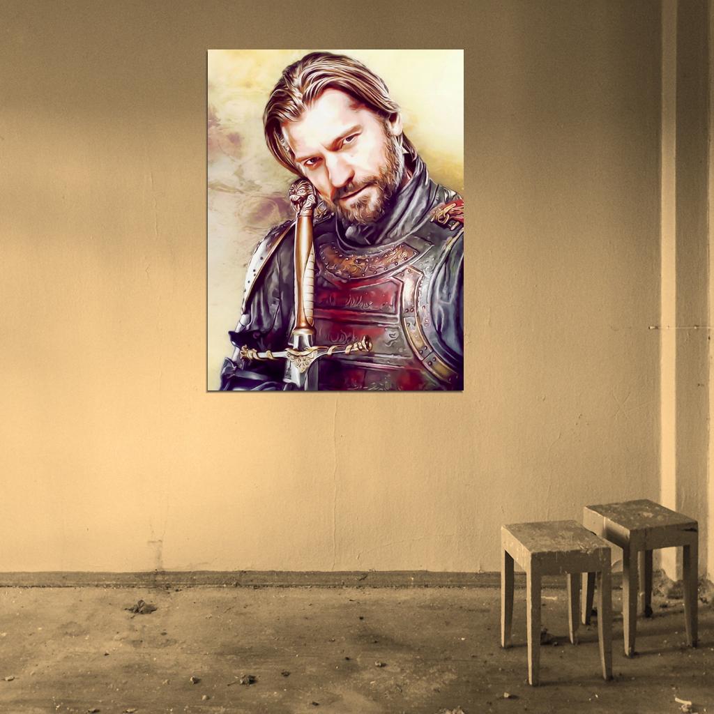 Jaime Lannister Portrait Art Painting Beard Sword Song of Ice and Fire Game of Thrones Wall Art Print Poster