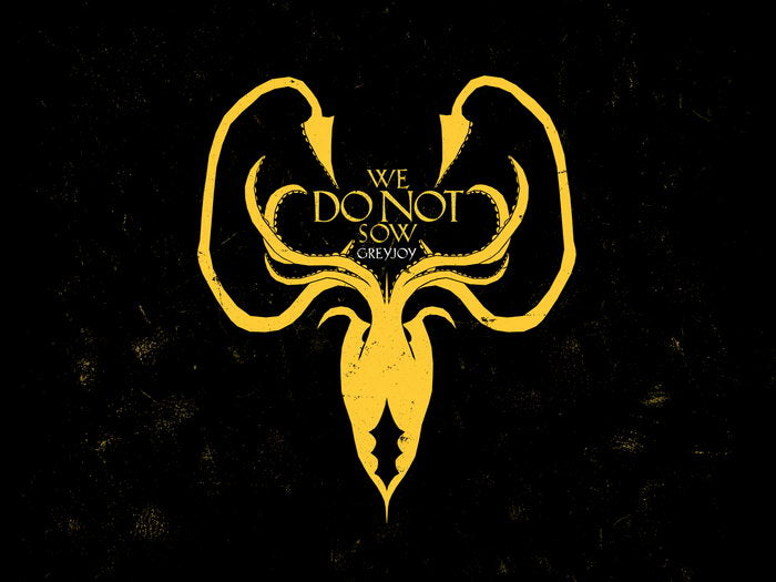 House Greyjoy of Pyke Logo Sigil Coat of Arms Game of Thrones Wall Art Print Poster