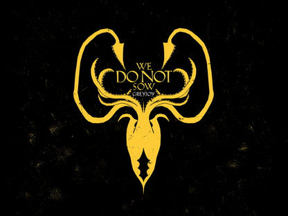 House Greyjoy of Pyke Logo Sigil Coat of Arms Game of Thrones Wall Art Print Poster