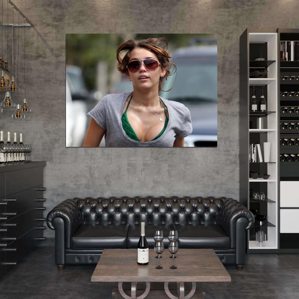 Miley Cyrus Hot Wet Boobs Sexy Singer Actress Wall Art Print Poster