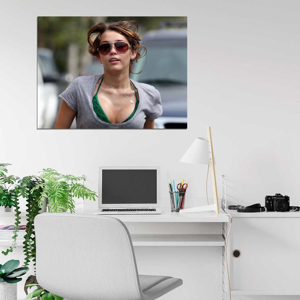Miley Cyrus Hot Wet Boobs Sexy Singer Actress Wall Art Print Poster