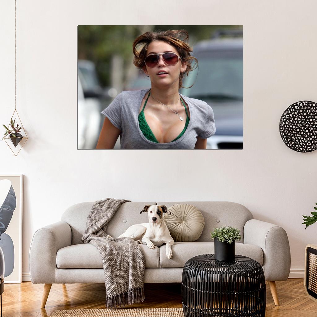 Miley Cyrus Hot Wet Boobs Sexy Singer Actress Wall Art Print Poster