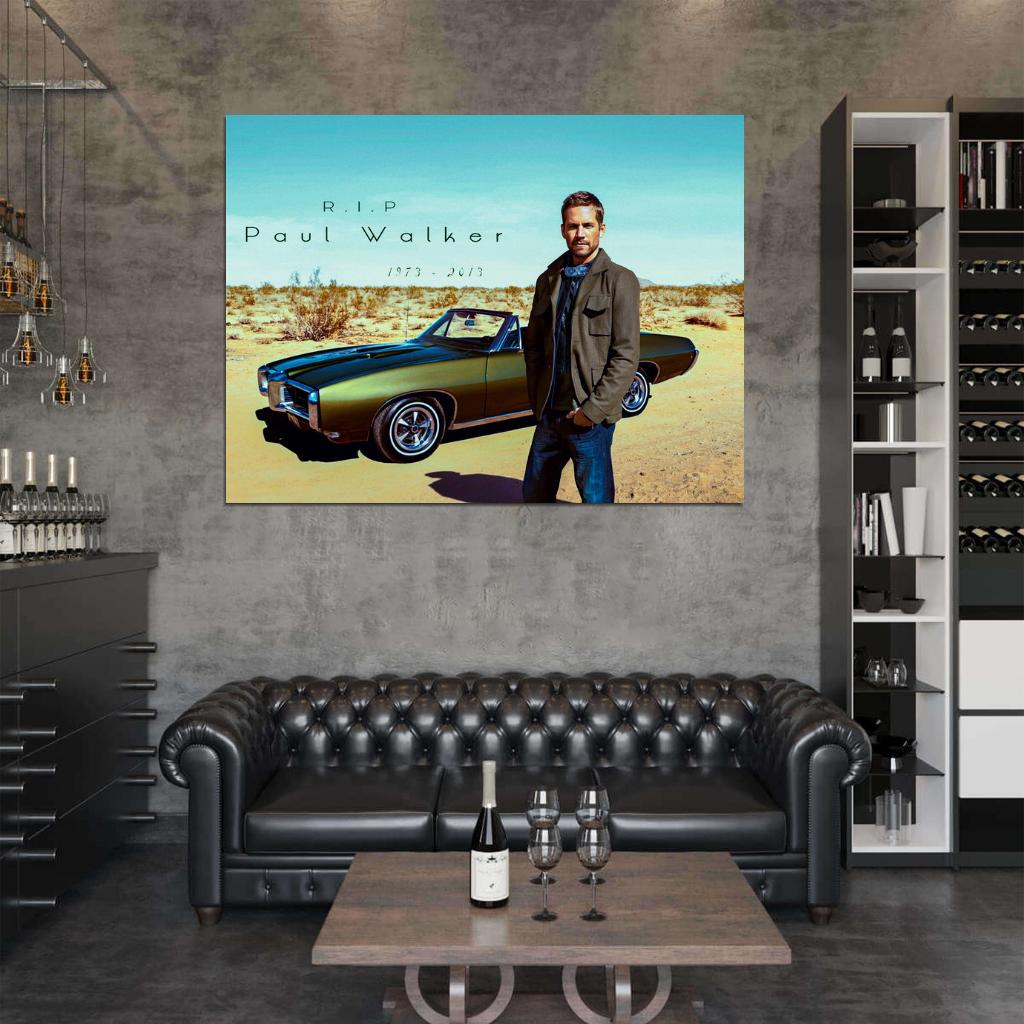 Paul Walker RIP 1973-2013 Movie Actor Car Wall Art Print Poster