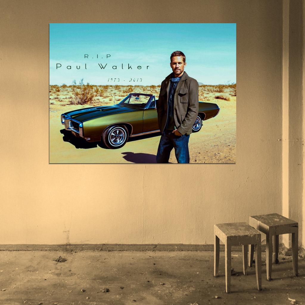 Paul Walker RIP 1973-2013 Movie Actor Car Wall Art Print Poster