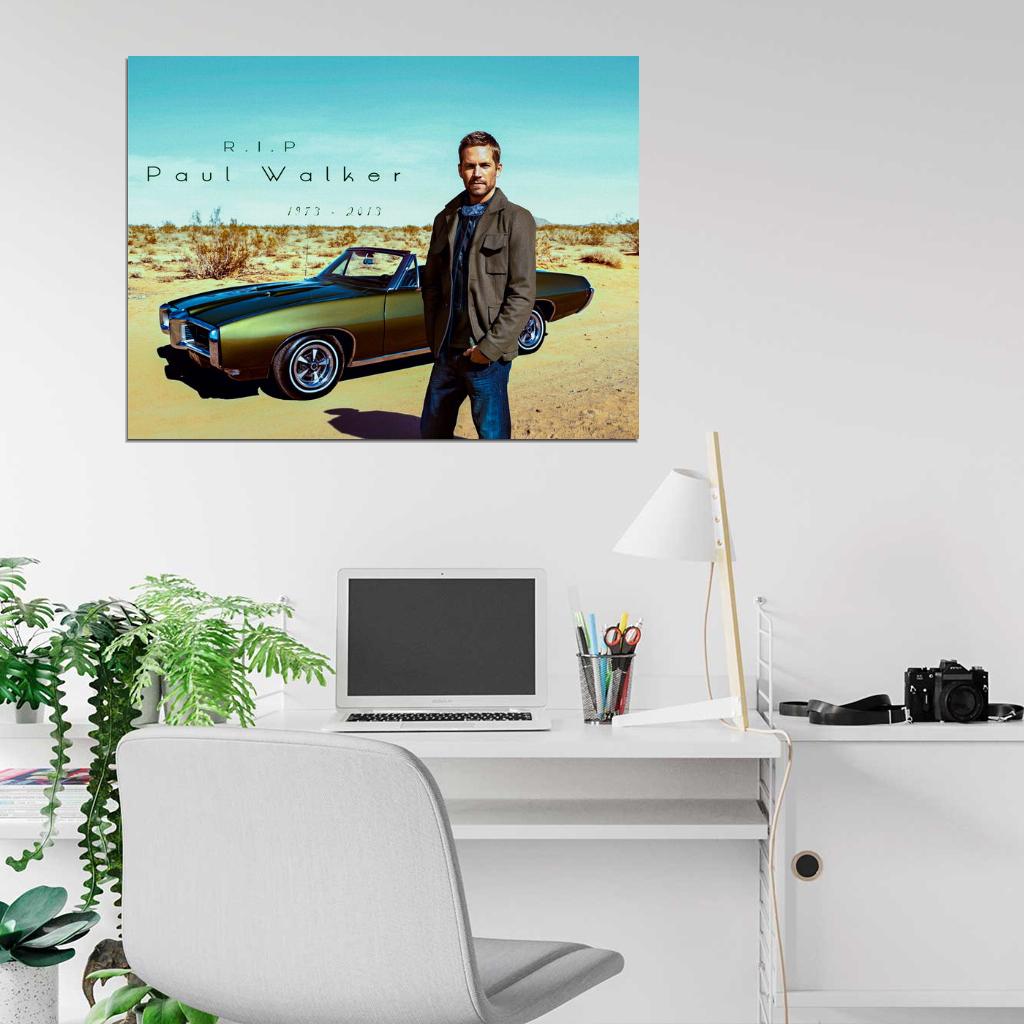 Paul Walker RIP 1973-2013 Movie Actor Car Wall Art Print Poster