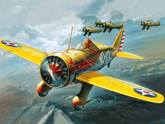 Boeing P-26A Peashooter Aircraft Painting Art Wall Art Print Poster