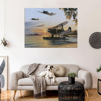 Japanese Aircraft World War 2 WW2 Military Painting Art Wall Art Print Poster