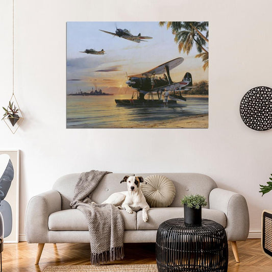 Japanese Aircraft World War 2 WW2 Military Painting Art Wall Art Print Poster