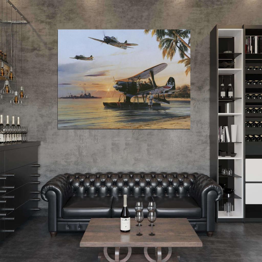 Japanese Aircraft World War 2 WW2 Military Painting Art Wall Art Print Poster