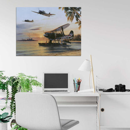 Japanese Aircraft World War 2 WW2 Military Painting Art Wall Art Print Poster