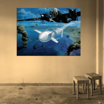 Dornier Do 217 German Bomber Aircraft World War 2 WW2 Military Painting Art Wall Art Print Poster