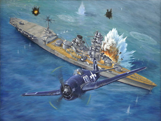 Grumman F6F Hellcat Aircraft Carrier Battle World War 2 WW2 Military Painting Art Wall Art Print Poster