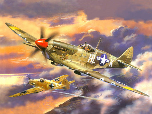 Hawker Hurricanet Aircraft Dogfight World War 2 WW2 Military Painting Art Wall Art Print Poster