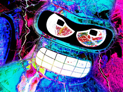 Bender Rodriguez Cool Acid Art Futurama Wall Art Print Poster