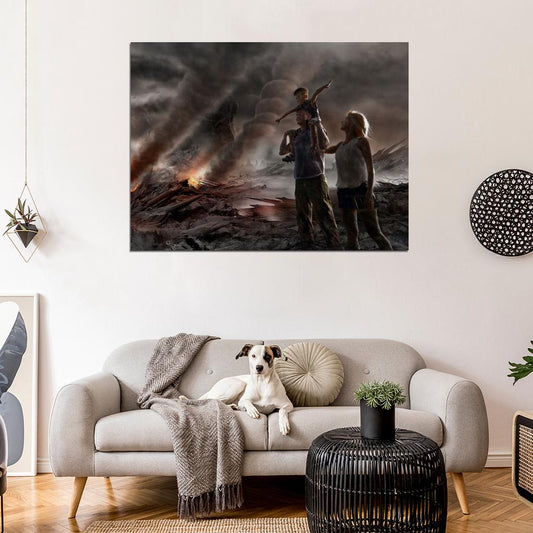 Family Post Apocalyptic Art Ruins Wall Art Print Poster