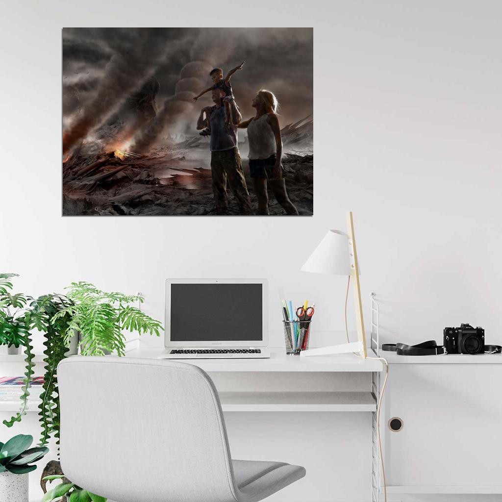 Family Post Apocalyptic Art Ruins Wall Art Print Poster