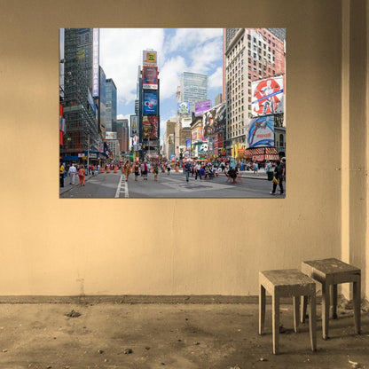 Times Square Midtown Manhattan Day New York City USA Wall Art Print Poster
