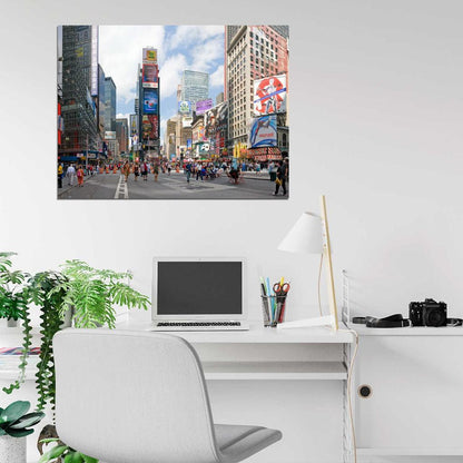 Times Square Midtown Manhattan Day New York City USA Wall Art Print Poster