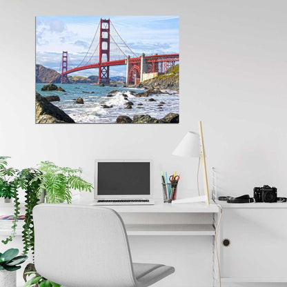 Golden Gate Bridge San Francisco Bay USA Amazing Wall Art Print Poster