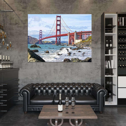 Golden Gate Bridge San Francisco Bay USA Amazing Wall Art Print Poster