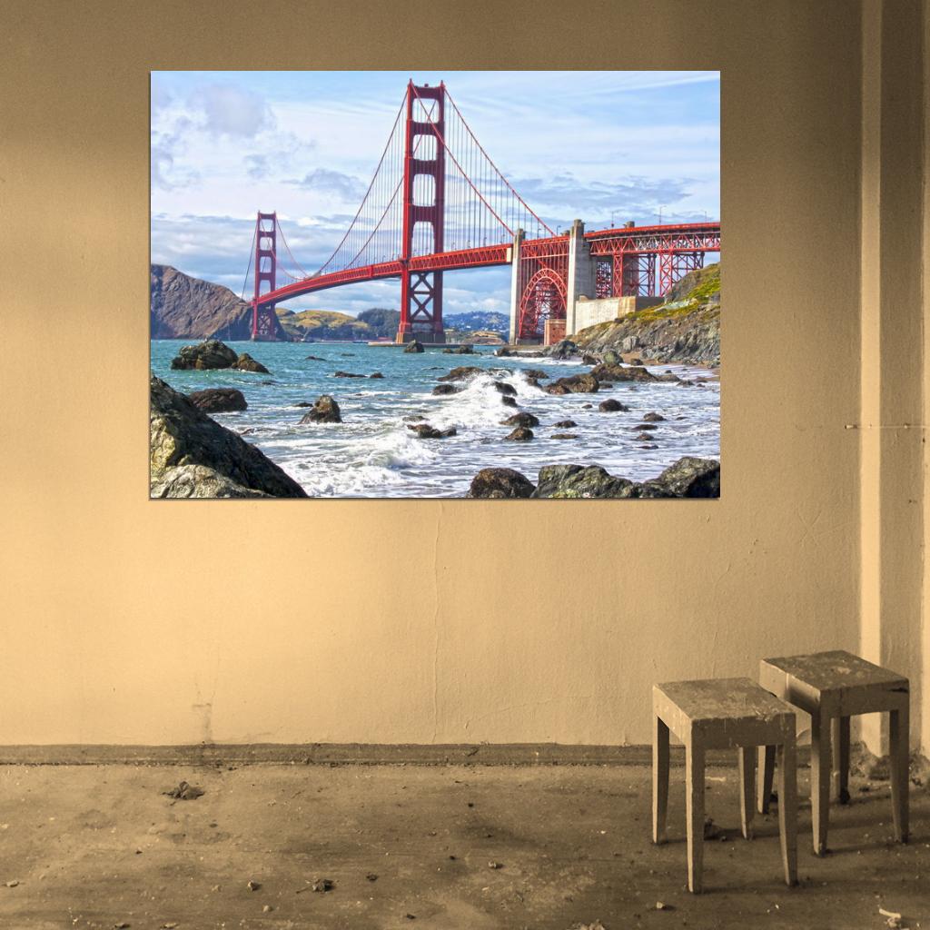 Golden Gate Bridge San Francisco Bay USA Amazing Wall Art Print Poster