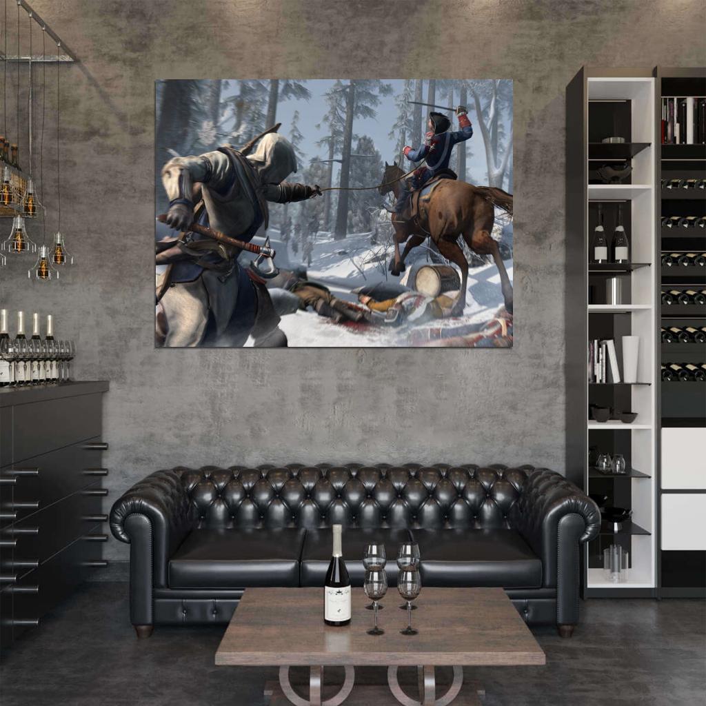 Assassin's Creed III 3 Video Game Art Forrest Snow Blood Wall Art Print Poster