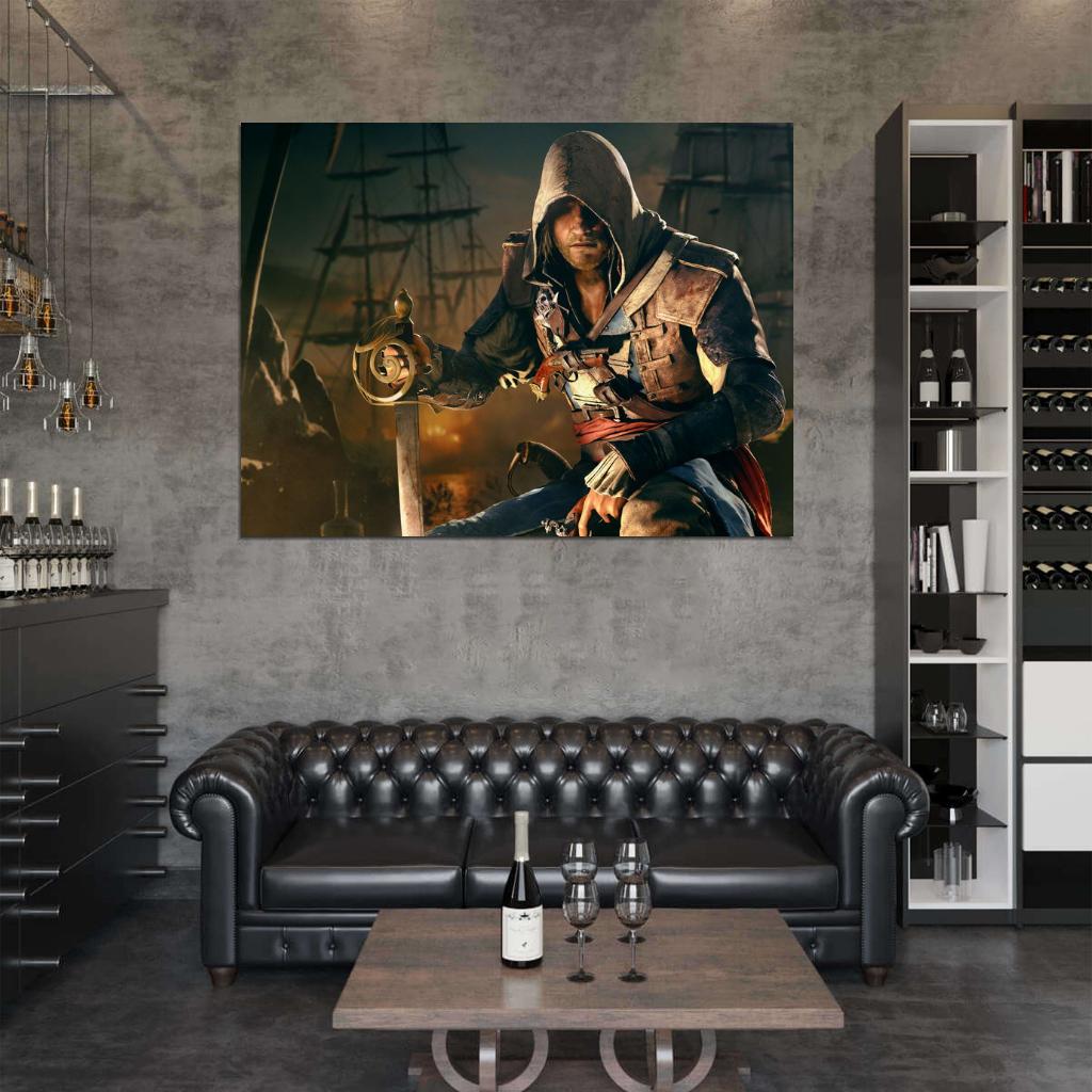 Assassin's Creed IV 4 Black Flag Edward Kenway Video Game Art Wall Art Print Poster
