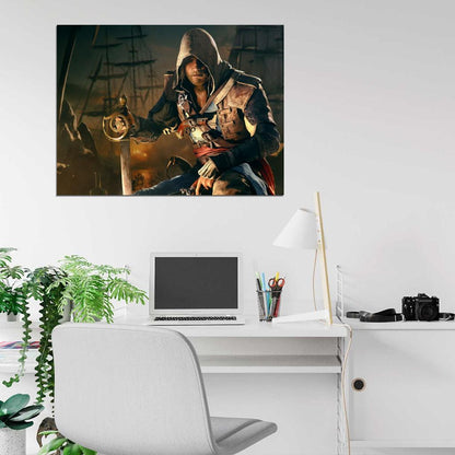 Assassin's Creed IV 4 Black Flag Edward Kenway Video Game Art Wall Art Print Poster