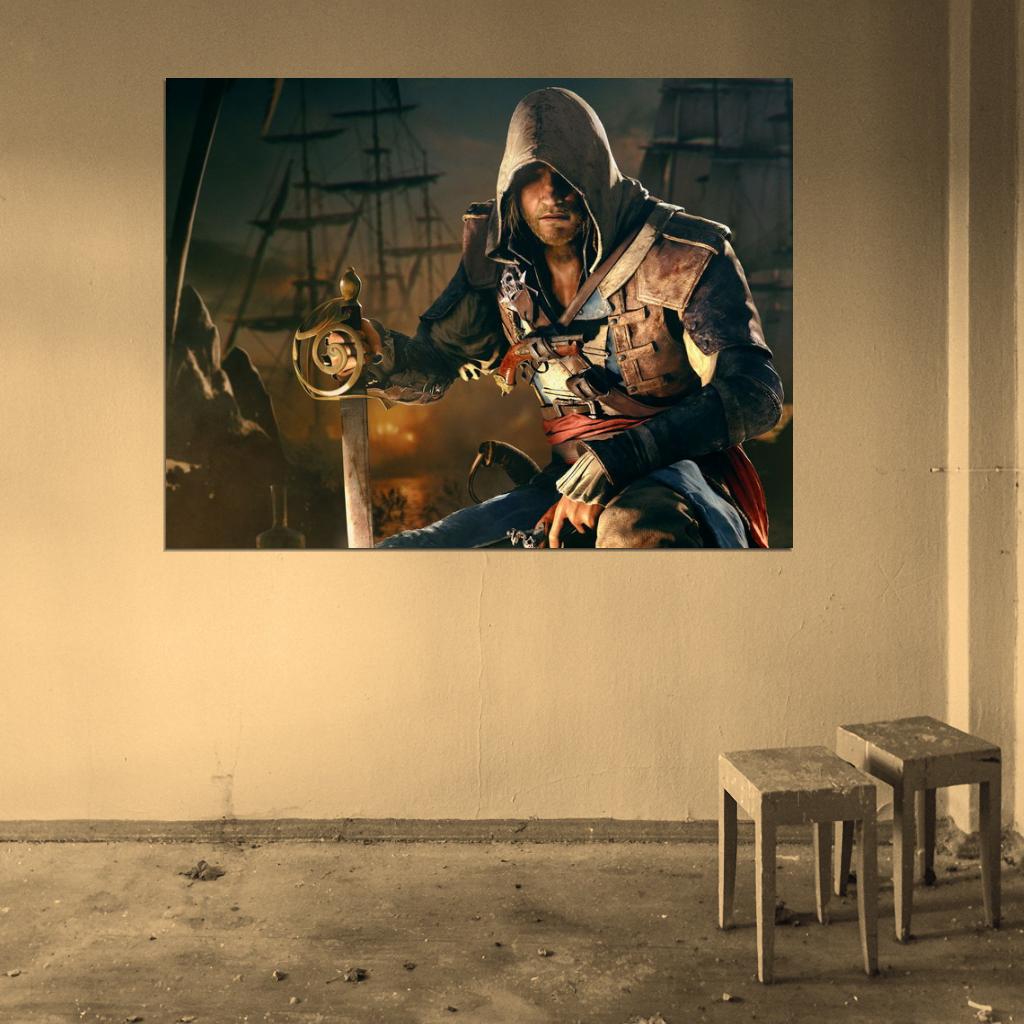 Assassin's Creed IV 4 Black Flag Edward Kenway Video Game Art Wall Art Print Poster