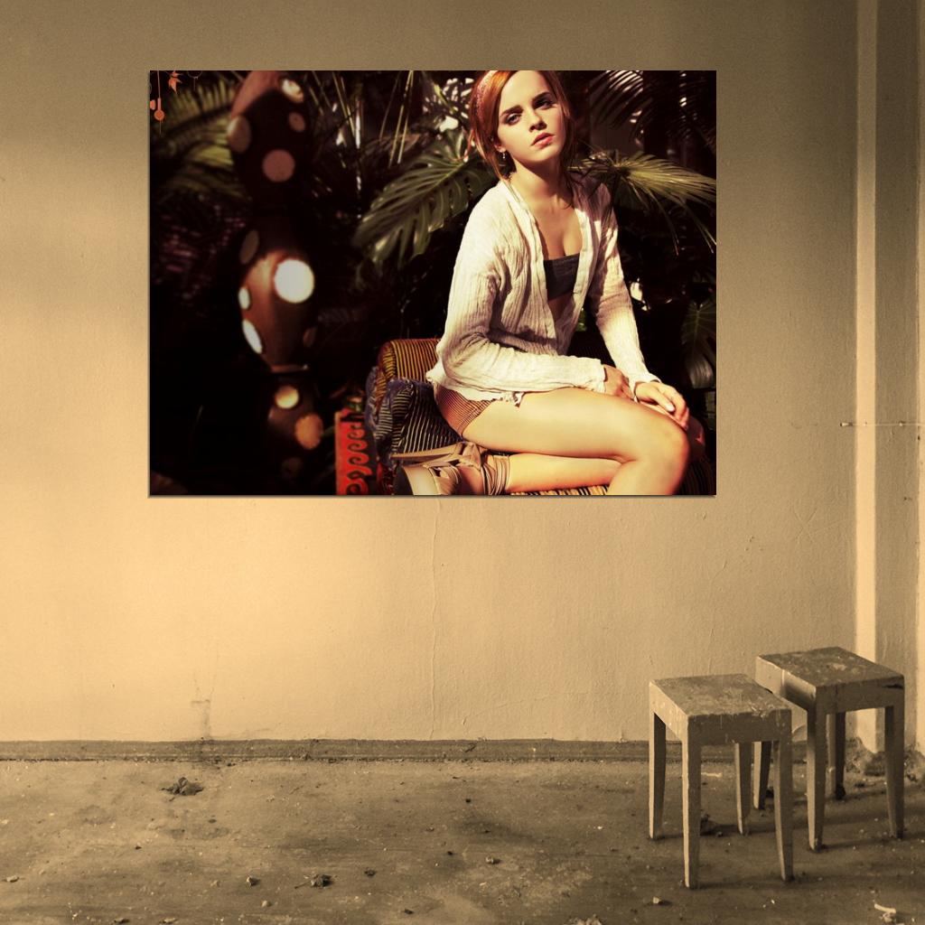 Emma Watson Hot Actress Horny Girl Sexy Legs Wall Art Print Poster