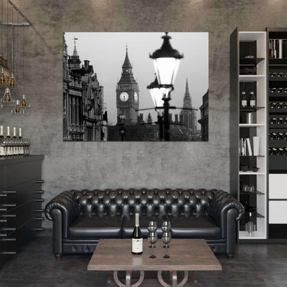 Big Ben London Lantern England Great Britain BW Wall Art Print Poster