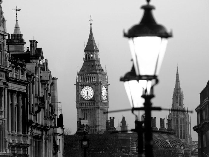 Big Ben London Lantern England Great Britain BW Wall Art Print Poster