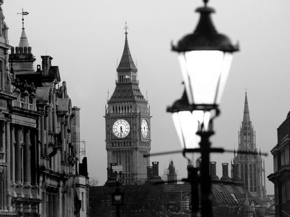 Big Ben London Lantern England Great Britain BW Wall Art Print Poster