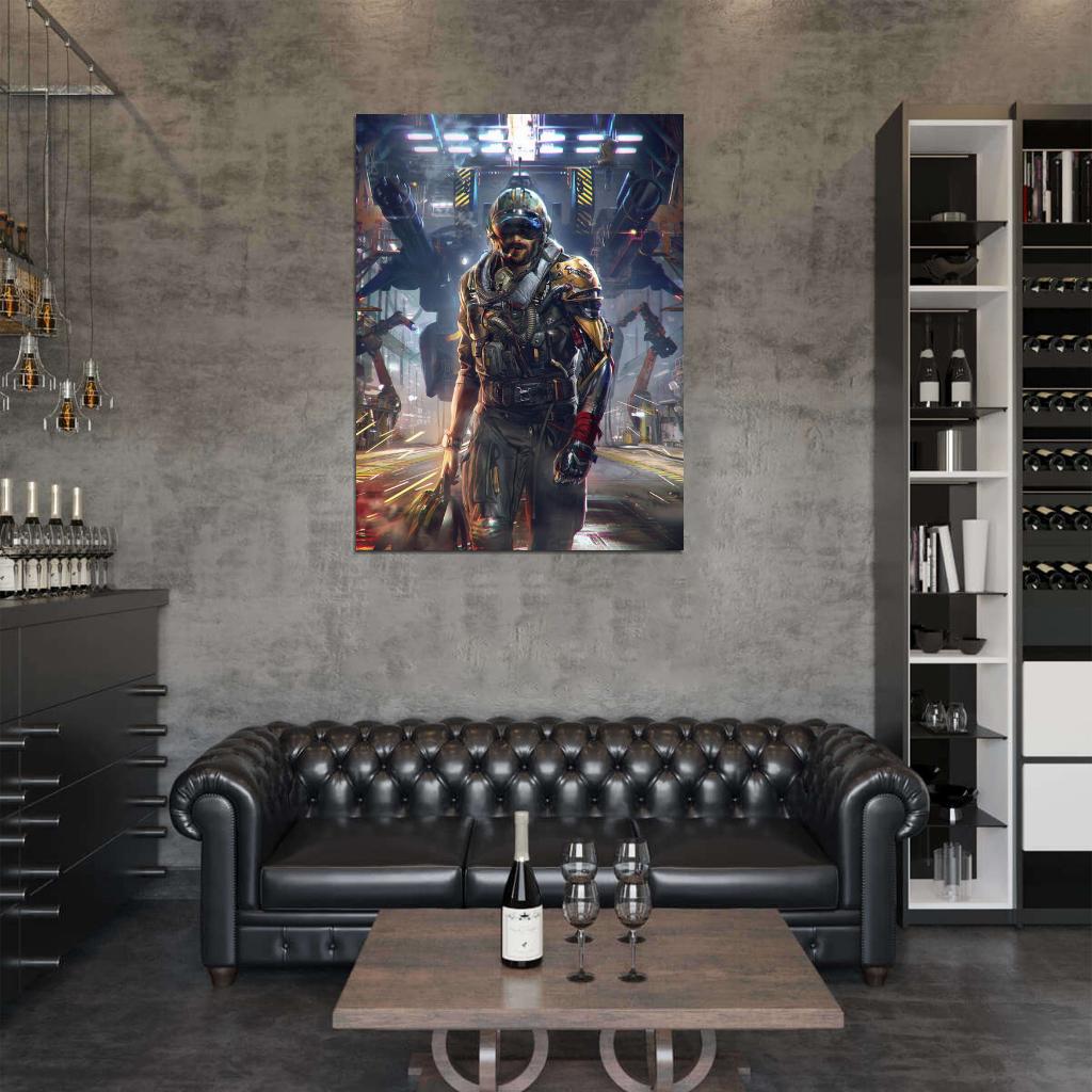 Mechwarrior Online Pilot MWO Mech Video Game Art Wall Art Print Poster