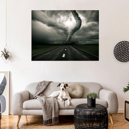 Storm Tornado Road Wind Awesome Rendering Art Wall Art Print Poster
