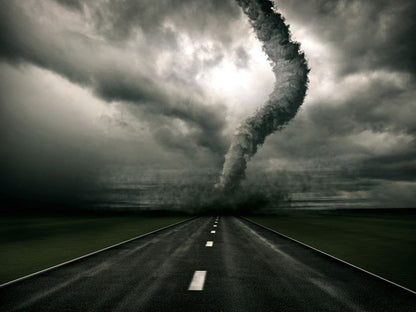 Storm Tornado Road Wind Awesome Rendering Art Wall Art Print Poster