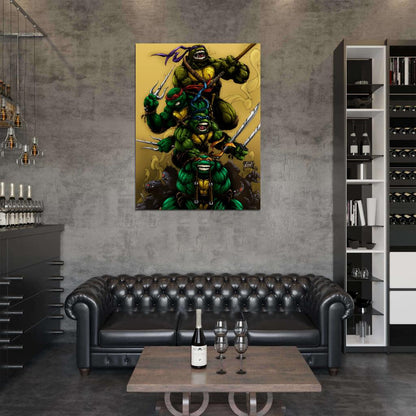 Teenage Mutant Ninja Turtles TMNT Angry Dark Art Wall Art Print Poster