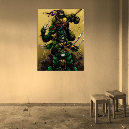 Teenage Mutant Ninja Turtles TMNT Angry Dark Art Wall Art Print Poster