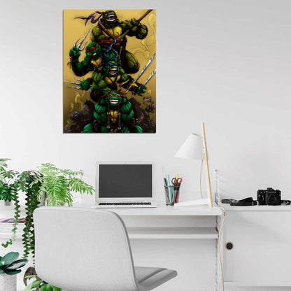 Teenage Mutant Ninja Turtles TMNT Angry Dark Art Wall Art Print Poster