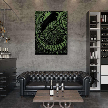 Alien Movie Green Black Artwork Giger Aliens Art Wall Art Print Poster
