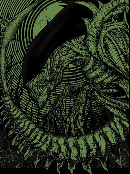 Alien Movie Green Black Artwork Giger Aliens Art Wall Art Print Poster
