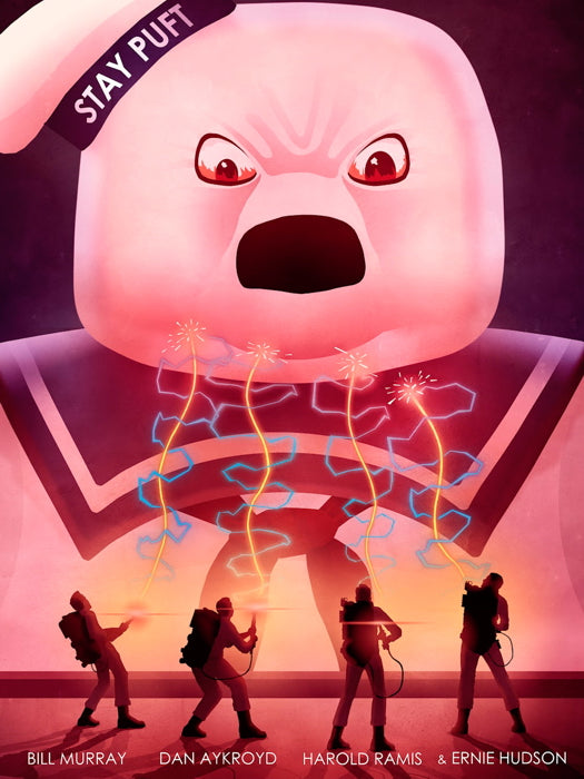Ghostbusters Movie Stay Puft Marshmallow Man Artwork Art Wall Art Print Poster