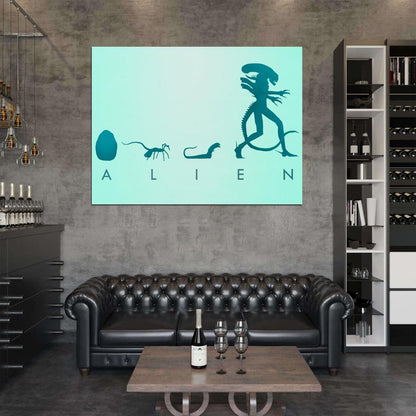 Alien Evolution Egg Facehugger Sci-Fi Movie Cool Art Artwork Wall Art Print Poster